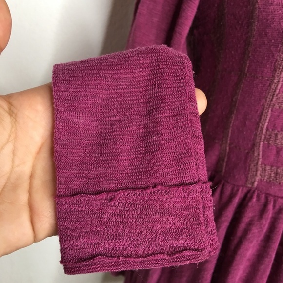 Free People Boho Long Sleeve Purple Top size XS - Picture 5 of 8